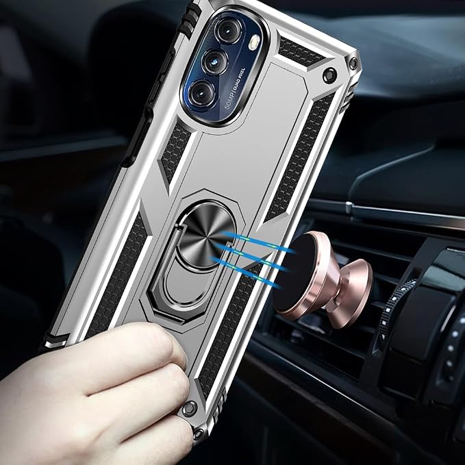 for Moto G 5G 2022 Case, Motorola Moto G 5G Case with HD Screen Protector, [Military Grade 16ft. Drop Tested] Ring Shockproof Protective Phone Case for Motorola G 5G 2022,Sliver - Image 6
