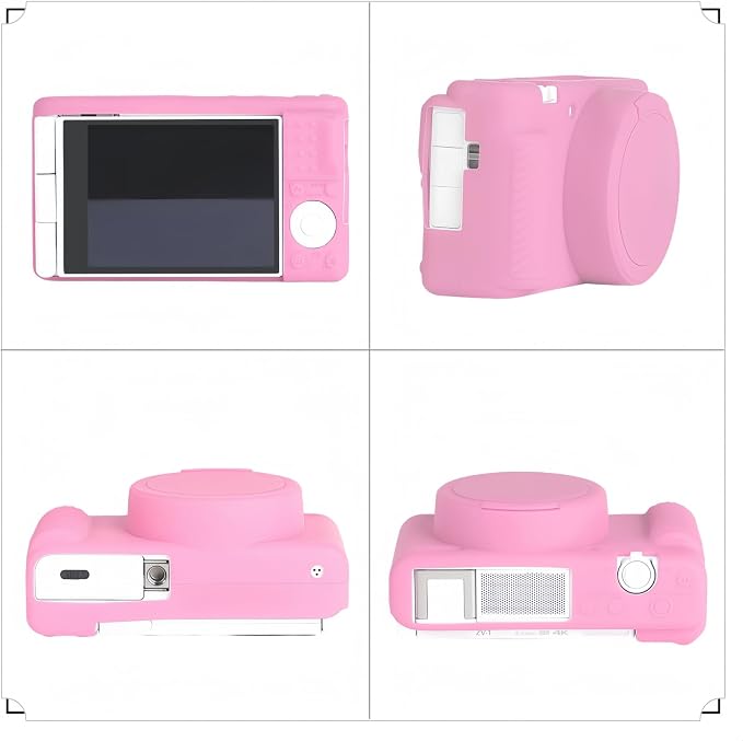 Camera Case for Sony ZV1 Digital Camera.ZV-1 Accessories | Soft Silicone Protective Case Removable Lens Cover,Comes with 2 Screen Protectors and 1 Wrist Strap. (Pink) - Image 3