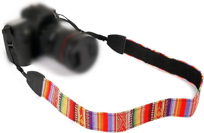 Camera Strap Canvas Rainbow Shoulder Strap with Quick Release Buckles | Adjustable Vintage Neck Shoulder Carrying Strap for DSLR SLR Most Digital Cameras - Image 2