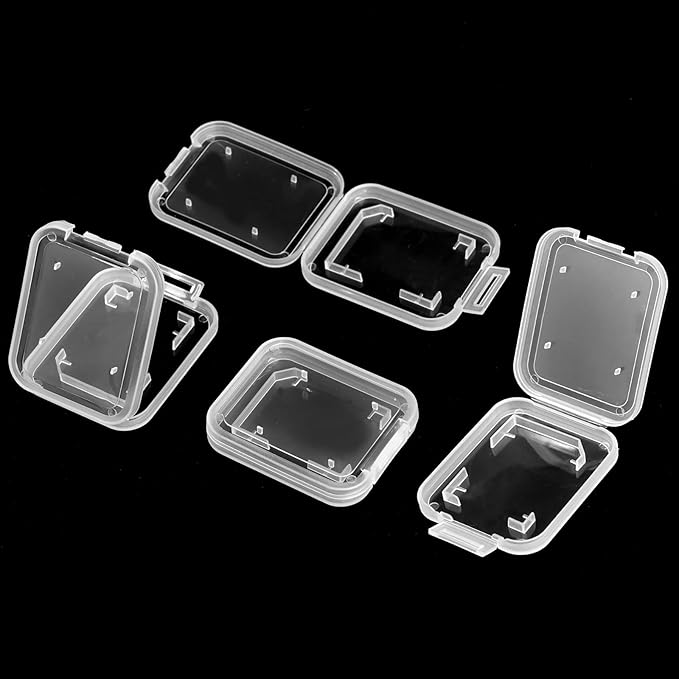 Transparent Standard SD SDHC Memory Card Case Holder Box Storage Boxes (Pack of 10) - Image 3