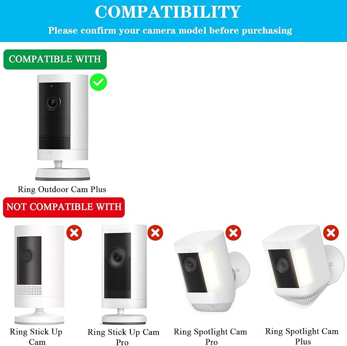 Silicone Cover Protective Case Compatible with Ring Outdoor Cam Plus | Anti-Scratch & Glare, UV-Resistant, Weatherproof Protective Skin for Full Protection,Easy Installation(White) - Image 2