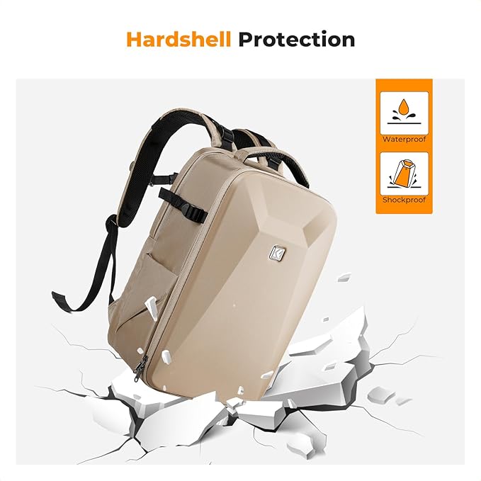 K&F CONCEPT Camera Backpack,Hardshell Photography DSLR Camera Bag | 15-15.6 Inch Laptop Compartment, Waterproof, Hard Shell Camera Case, Compatible with Canon/Nikon/Sony/DJI Mavic Drone, B07 - Image 5