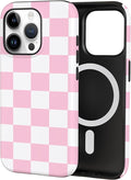 TPU Phone Case for iPhone 15 Pro, MagSafe Wireless Charging Compatible, Shockproof Slim Fit Protective Cover with Anti-Yellowing & Raised Camera Protection (Plaid 4, iPhone 15 Pro) by Unknown