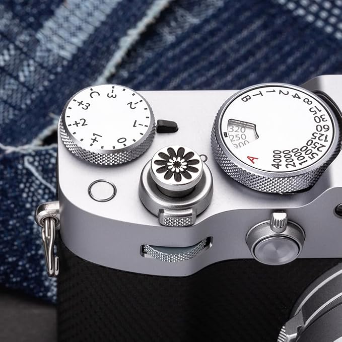 Camera Soft Release Button, Shutter Button for Fujifilm X100VI X100V X-E4 X-E3 X-T5 X-T4 X-T3 X-T30 II X-T20 X-PRO3 (Black Daisy Button) - Image 6