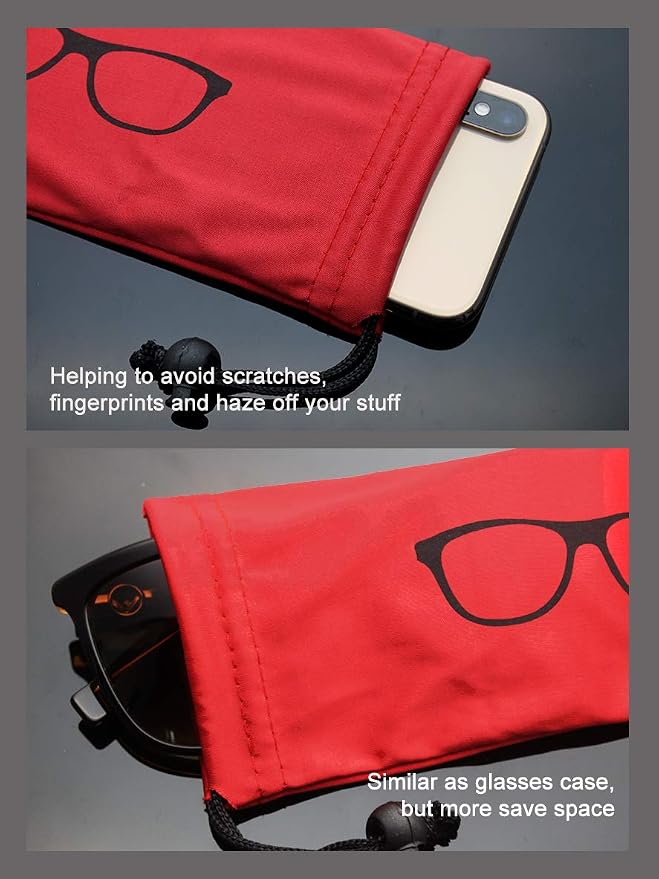 Quality Microfiber Eyeglass Pouch with Bead Lock Micro Fiber Sunglasses Case Pouch Soft Store - Image 5
