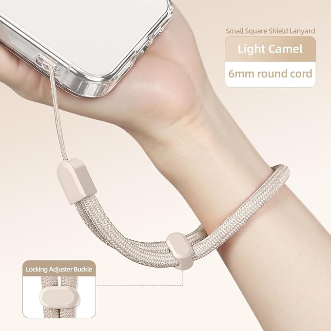 2 Pc Phone Wrist Strap Charm Anti-Lost Lanyard Hand Wristlet Finger Grip Strong Durable Adjustable for Women Men Universal for iPhone Camera Keychain USB Flash Drive Wallet ID Tag Black Beige - Image 7