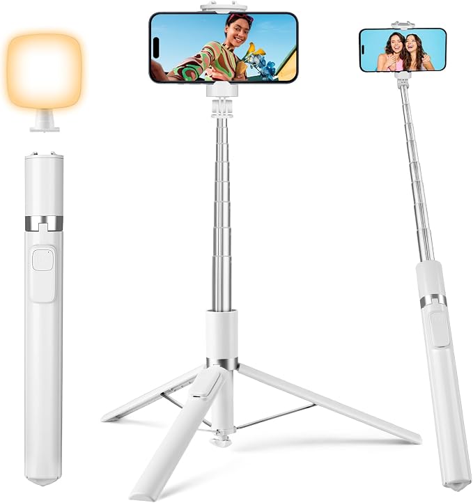 Victiv 68" Tripod for iPhone,Selfie Stick Tripod with Remote and Fill Light | 0.01s-Open Phone Tripod Stand, Lightweight & Stable, Perfect for Video Recording, Travel, Vlog, gym,Filming, Content Creation by Victiv