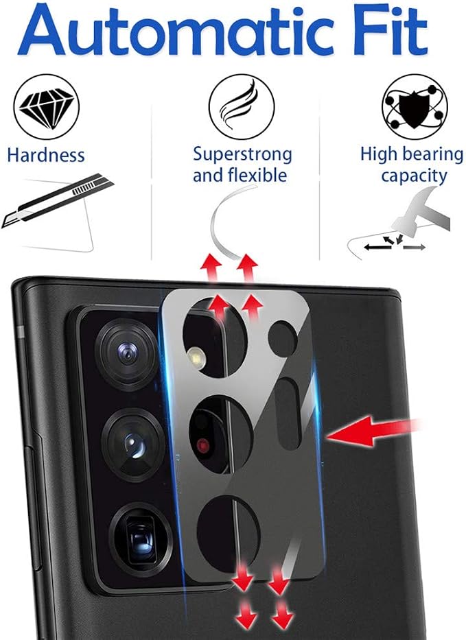Suoman 3-Pack for Samsung Note 20 Ultra Camera Lens Protector - [Aluminum alloy] [Does not Affect Night Shots] 9H Hardness Tempered Glass Film - Black - Image 4