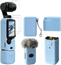 Case for DJI Osmo Pocket 3/Xtra Muse Camera, Soft Silicone Protective Case, Anti-Scratch, Slim Fit Skin with mic Cover and Screen Protector Accessories for Osmo Pocket 3/Xtra Muse (Sky Blue) by Frevyve