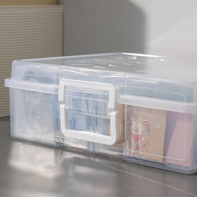 novelinks Photo Storage Box and 16 Inner 4" x 6" Photo Storage Containers | 2Pack Clear, Photo Albums 4x6 Pictures, Photo Organizers and Storage, Card Game Storage, Task Boxes for Special Education - Image 3