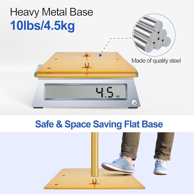 EMART Backdrop Stand Heavy Duty 8.5x10ft Adjustable Pipe and Drape Stand | Gold Photo Backdrop Stand for Party Photography Wedding Birthdy Dispaly Festival Decorations Balloon Exhibition Photo Booth - Image 3