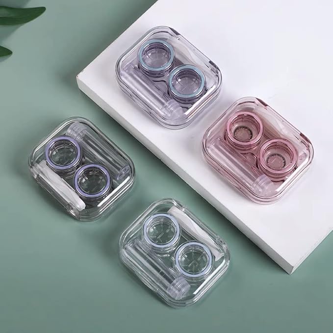 Contact Lens Case, Travel Size Flip Top Cute Contact Lenses Applicator Remover Tool Kit with Solution Bottle for Daily Outdoor (4 Pack) - Image 3