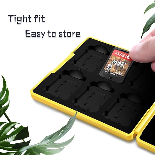 doepeBAE Game Card Case for Nintendo Switch,Portable Game Card Holder,Hard Shell Storage Case,Large Capacity Switch Card Organizer with 12 Card Slots (Q Yellow) - Image 3