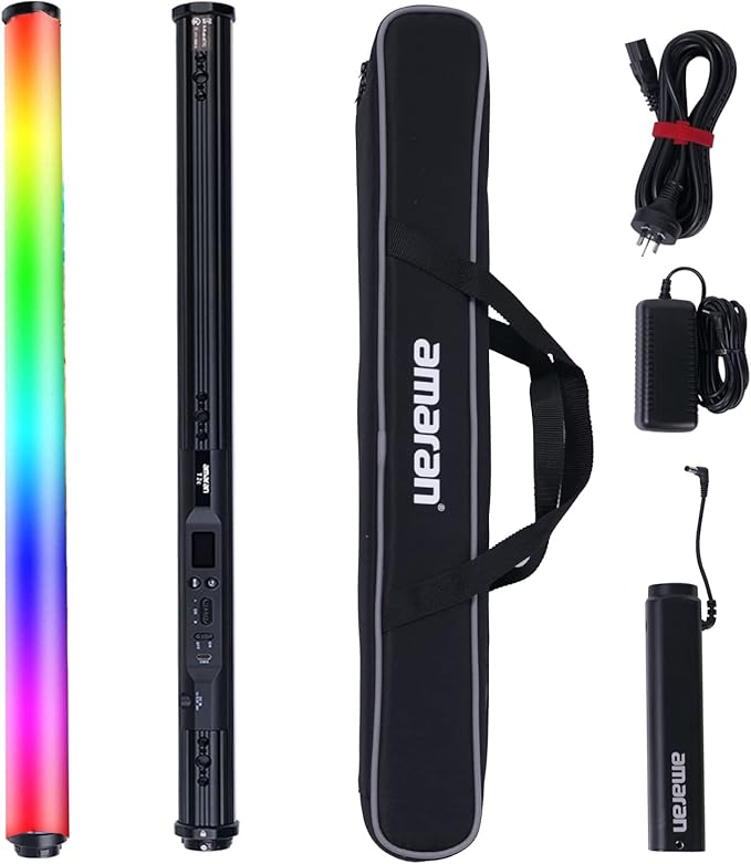 Aputure Amaran T2C 20W RGBWW LED Tube Light,APP/DMX Control,23.6inch/60cm | Stick Light,2500-7500K CCT,Rechargeable Battery,15 Lighting FX,for Video,Photo,Vlogging,YouTube,Live Streaming by Aputure