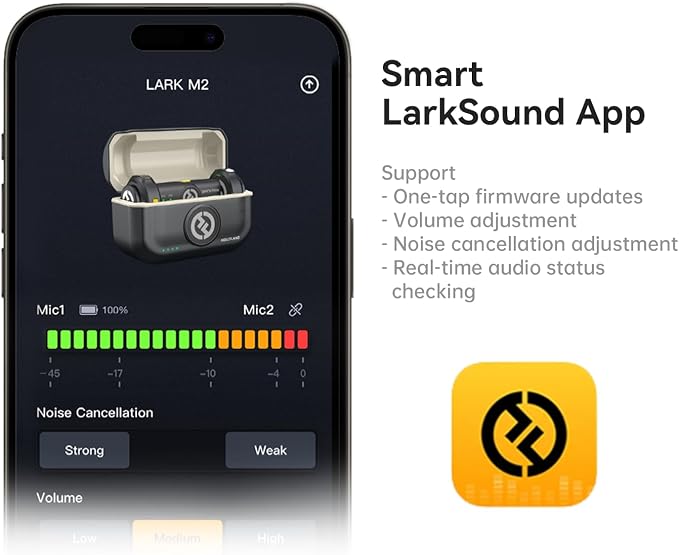 Hollyland Lark M2 Wireless Lavalier Microphone for Camera/PC/Laptop/Phones, 48KHz 24Bit, 1000ft Range, Noise Cancel, 40H Battery for Video Recording (Camera Version) - Image 8