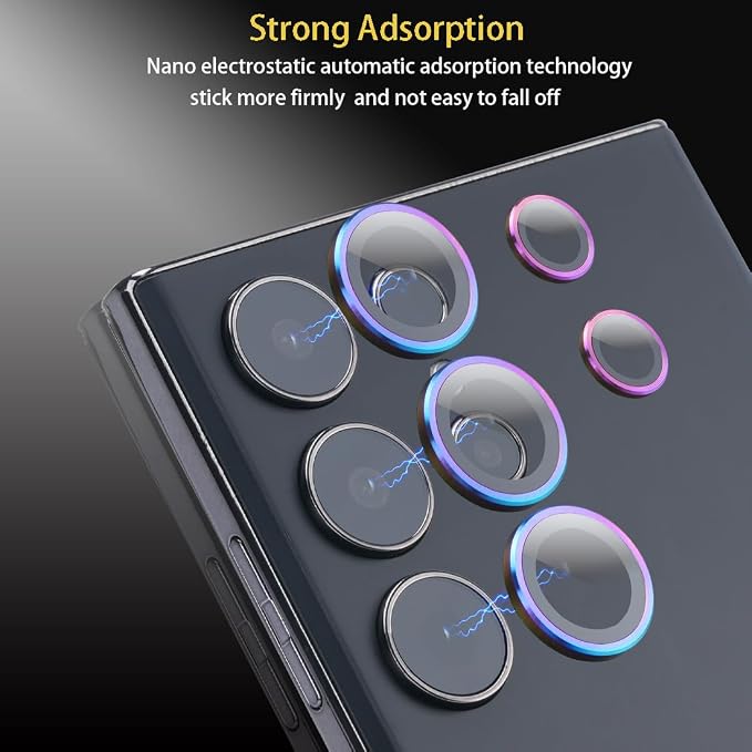 Camera Lens Protector for Samsung Galaxy S24 Ultra, Colorful | Tempered Glass, Auto-align Tray, Easy Installation, Case Friendly, Anti-Scratch, HD Clear, Ultra Slim - Image 4