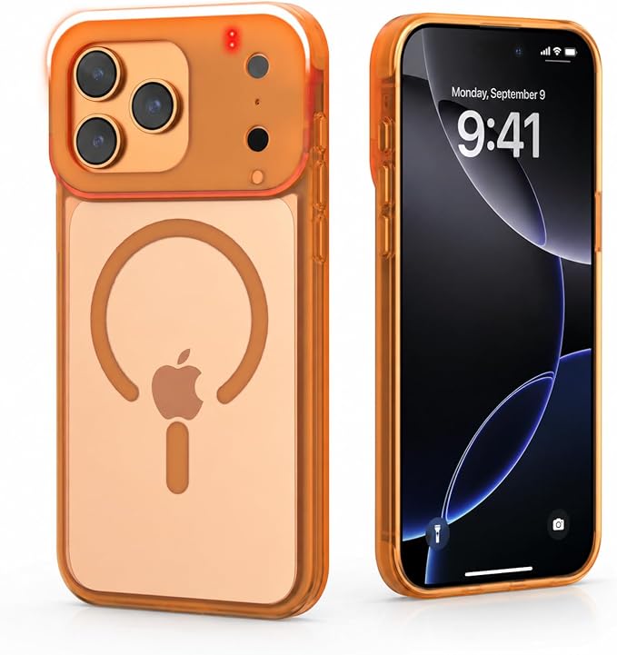 tesha Selfie Light Case for iPhone 17 Pro Max, MagSafe, Camera Detector | 2-Level LED Brightness, IR Hidden Camera Scanner, Drop Protection, Rechargeable Light Up Cover, No APP Needed for Video Vlog by tesha