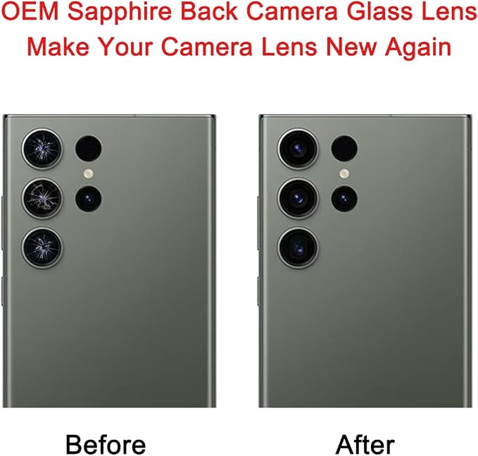 2 Set Back Rear Camera Lens Glass Replacement for Samsung Galaxy S23 Ultra with pre-Installed Adhesive and Reparing Toolkit - Image 5