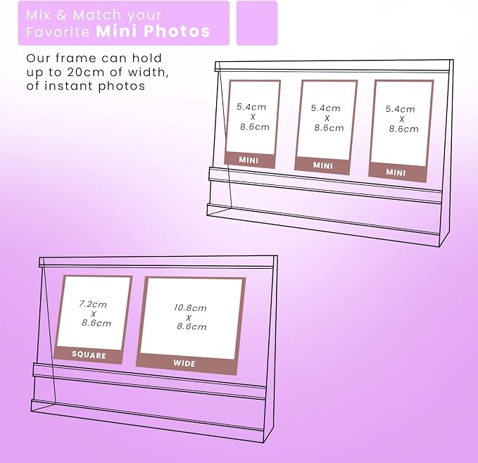Elil Instax Mini Photo Frame Accessories with Personalized Message – Acrylic Desktop Picture Frame & Photo Display, Fits Fujifilm Instax Mini Film, Square, Wide Film for Home Office Decor and Gifts - Image 4