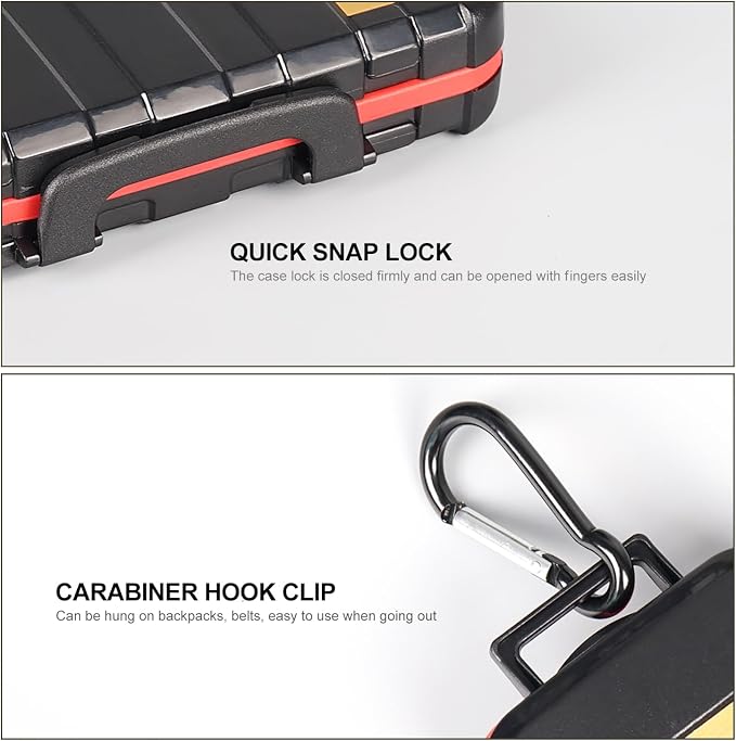 LENSGO Camera Battery Memory Card Case, Memory Card Hard Protector Case Professional Water-Resistant Anti-Shock Camera Battery Card Storage Box for 2 Camera Batteries 4 SD Cards 2 CF Cards 8 TF Cards, - Image 5
