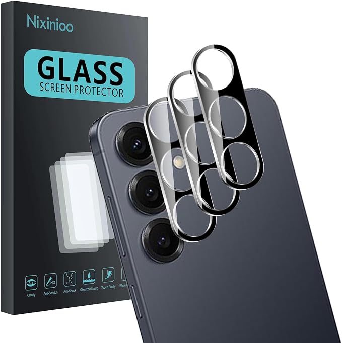 3 Pack Camera Lens Protector for Samsung Galaxy S25 | Tempered Glass,Anti-Fingerprint,9H Hardness,Scratch Resistant,Easy to Install,Bubble Free,HD Clarity by Unknown