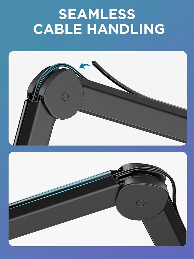 InnoGear Mic Arm Microphone Boom Arm Cable Management for Blue Yeti FIFINE | Desk Mount, Built-in Cable Channel, Extendable, Work with Shure, 3.5 lb Weight Capacity, Heavy-Duty, Easy-to-attach Clamp - Image 2