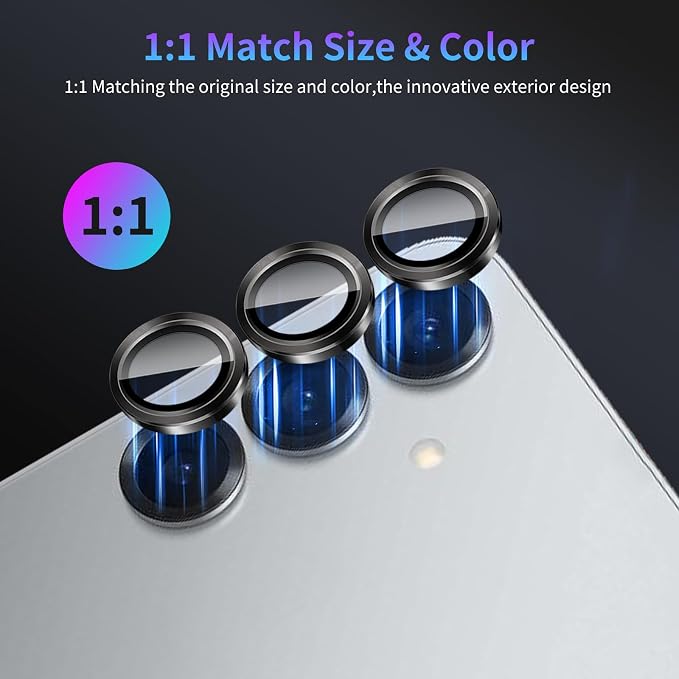 Camera Lens Protector for Samsung Galaxy S25 Plus,1 Pack | Tempered Metal Glass Camera Cover Film,HD Clear,Anti-Scratch Lens Screen Protector Film,Case Friendly,Black Titanium - Image 5