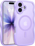 BENTOBEN Magnetic for iPhone 17 Case, Cute Wavy Full Camera Protection [Compatible with MagSafe] Translucent Matte Anti-Slip Bumper Women Girls Boys Protective Cover for 17 6.3", Light Purple by BENTOBEN