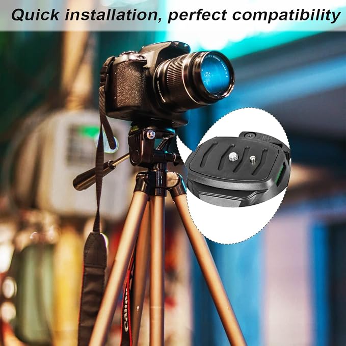 2 Pack 43mm Tripod Quick Release Plate Camera Mounting Adapter, QR Ball Head Parts Replacement for Torjim 60-Inch AX60, Endurax 66'' ETR66 Mount 1 11/16'', Black - Image 5