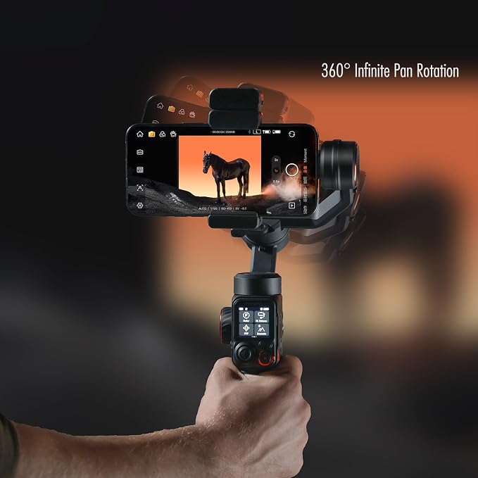 Hohem iSteady M7 Gimbal Stabilizer for iPhone,3-Axis Gimbal w/AI Tracking | Detachable Remote,Extendable Pole,Magnetic Light,Phone Stabilizer for Video Recording - Hohem M6 Kit Upgrade - Image 6