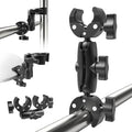 Double Super Clamp Mount Umbrella clamp Camera Clamp Pole Clamp for Monitor Bracket Magic Socket Arm Desk Photo Studio Light Stand, Photography Reflector, Flag Holder Mount, Cross Bar by Taisioner