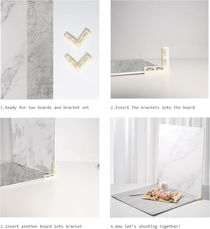 5PCS Photo Backdrop Boards with Carry Bag,16x16Inch Marble Cement Wooden Photography Background Flat Lay Props for Food, Product, Jewelry, EOAJAFOU - Image 7