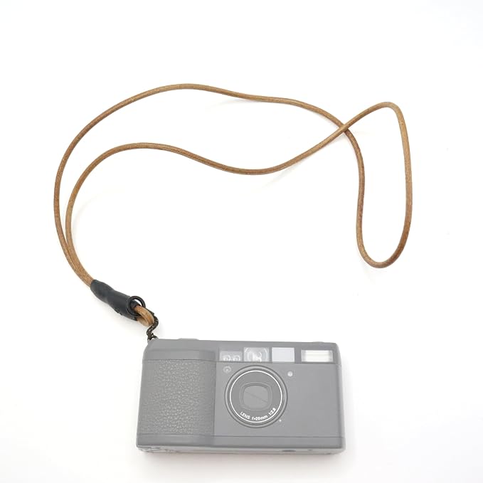 Genuine Leather Camera Strap - Scratch-Free 1mm Micro-Loop Neck & Shoulder Cord - Minimalist Crossbody Lanyard for Ricoh GR IIIx, Sony RX100 VII, Canon G7X & iPhone 15 Pro by Unknown