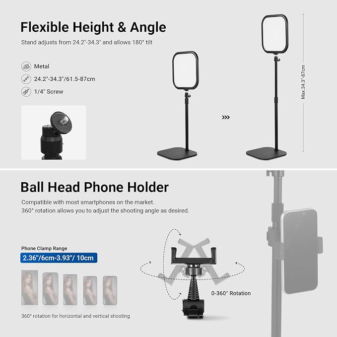 NEEWER Basics 10.8" Video Conference Lighting, 15W Bi Color Edge Lit Full Screen CRI95+ Ring Light with Desk Stand & Phone Holder for Webcam Meeting Streaming Computer Laptop Zoom Calls - Image 5