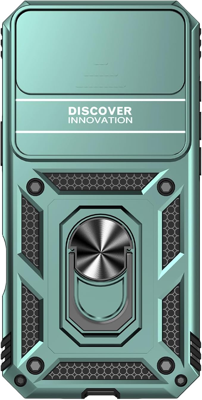 SunStory Phone Case for iPhone Air Case with HD Screen Protector & Slide Camera Cover & Rotated Ring Kickstand, [Military-Grade] Phone Case for iPhone 17 Air, Green - Image 9