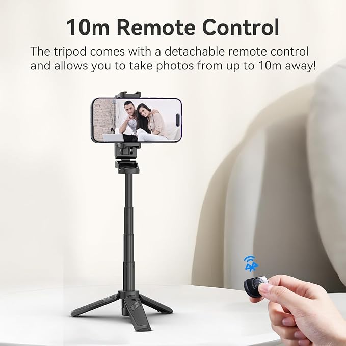 ULANZI JJ02 Selfie Stick Tripod, Portable Pocket Size Phone Tripod Holder | 3-in-1 Mini Phone Grip, Detachable Remote, 2 Cold Shoe, Wireless Shutter for Vlog, Photography, Livestreaming - Image 6