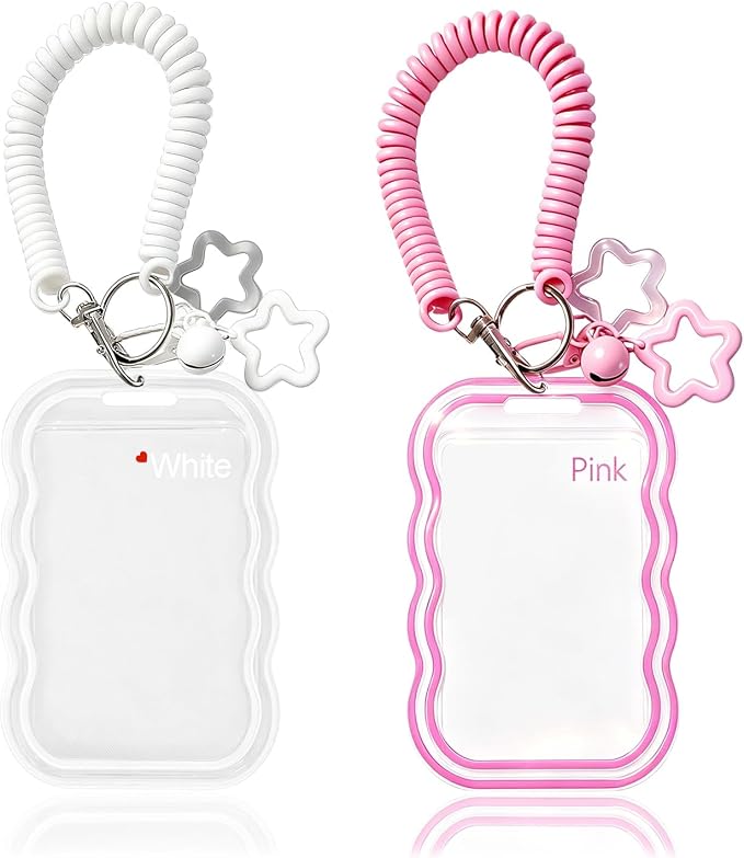 2 Pack Cute Photocard Holder Keychain,Kpop Photo Card Holder | Creative Photo Protector Keychain Accessories for Bus Card, Daily Display & Travel Decorations Gifts by Unknown