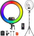 NEEWER RL45C 18" Edge Lit 45W RGB LED Ring Light with Phone Tripod Stand Remote CRI95+ 3100lux/0.5m 2500K–10000K 360° Full Colors App/2.4G Control Compatible with iPhone Selfie Makeup Video Recording by Neewer