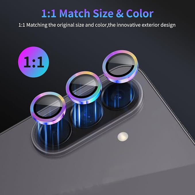 Camera Lens Protector for Samsung Galaxy A57/A37 5G,1 Pack | Tempered Metal Glass Camera Cover, HD Clear Anti-Scratch Lens Screen Protector Film,Case Friendly,Colorful Titanium - Image 5