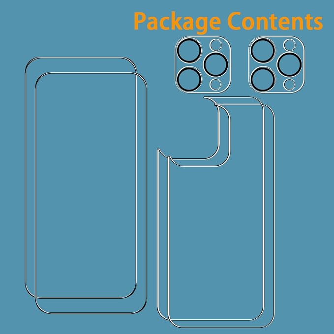 Front and Back Protector for iPhone 15 Pro + Camera Lens Protector | (2+2+2) 9H Hardness, Easy to Install with Alignment Tool,Case Friendly - Image 8