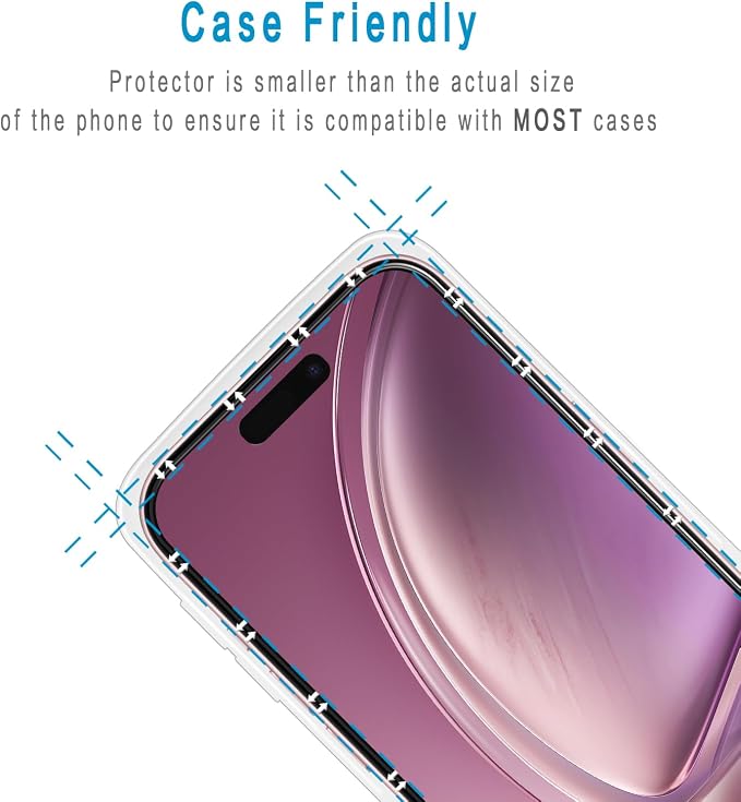 2+2 Pack Screen Protector for iPhone 16 Plus Tempered Glass | with Camera Lens Protector, 9H Hardness, Anti Scratch, Bubble Free - Image 6