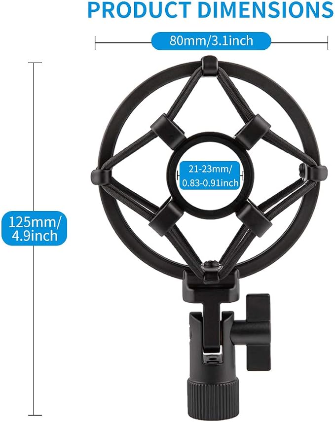 Microphone Shock Mount for 21mm-23mm Small Diameter Size Instrument Condenser Mic or Shotgun Mic like Rode NTG-1 NTG-2 - Image 3