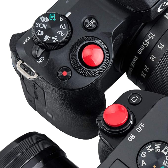 2X Camera Shutter Button Cap for A7R VI ZV-E10 II A6700 RX100VII VI V IV | RED,for A7RVI A7 V A7CR ZV-E10 II ZV-1 A7C A6600 A6500 A6400 A6300 A7SIII A7RII A7S A7 II RX100 Series EOS M10 Lumix L10 - Image 2