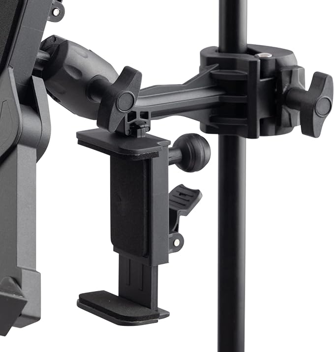 OnStage TCM1500 Tablet/Smartphone Holder (Setup for Tablets, Computers, E-Readers, Smartphones, and Phablets, Clamp Mount, Nonslip Padding, Adjustable Angle and Rotation, External Battery Holder) - Image 3