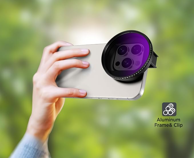 Universal Lens Filter Clip, 67mm Threaded Filter Adapter Mount for Phone Photography, Compatible with 67mm Threaded Filters & LED Lights, Built-in Cold Shoe Mount - Image 7