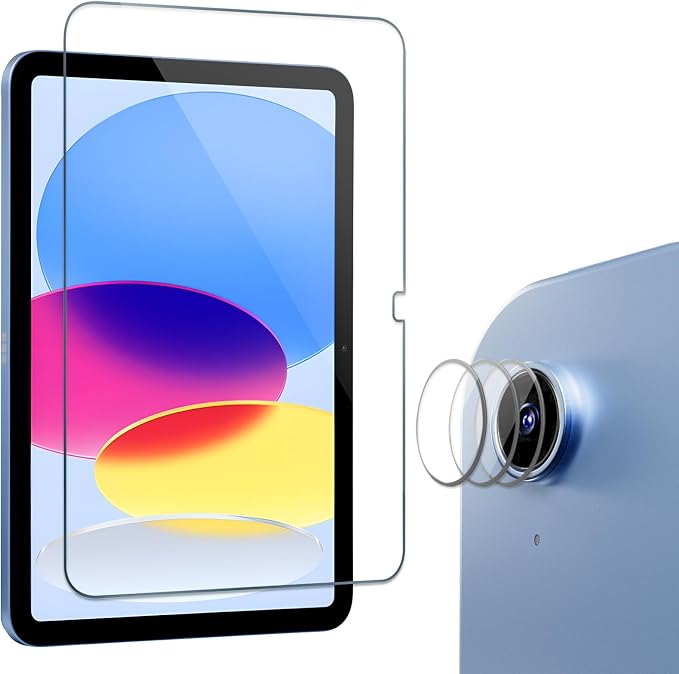 ProCase 3+1 Pack Screen Protector for iPad(A16) 11/10 Gen 11"/10.9" | Protective Tempered Glass Screen & Camera Lens Protector Guard for iPad 11th Gen A16 2025 / 10th Gen 10.9" 2022 by ProCase