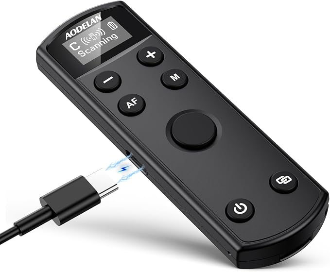 Aodelan for Canon Wireless Rechargeable Camera Remote Control | Camera Shutter Release with OLED Screen for R3/ R10/ M50/ EOS M6 Mark II/R/RP/90D/6D Mark II /R5/T7i;Replaces canon BR-E1 by AODELAN