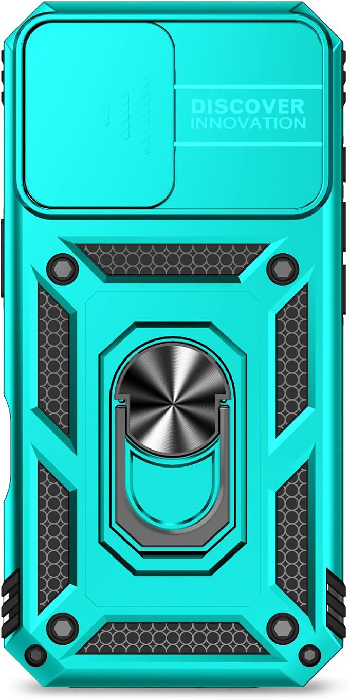 SunStory Compatible with iPhone 17 Case with HD Screen Protector & Slide Camera Cover & Rotated Ring Kickstand, [Military-Grade] iPhone Case for iPhone 17, Teal - Image 9