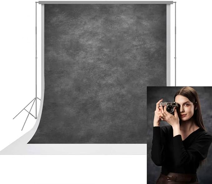UrcTepics 6×8 ft Grey Fabric Photo Backdrops, Abstract Texture Backdrop for Headshots and Portraits, Photography Background for Studio and Vedio. by UrcTepics