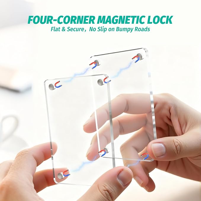 2Pcs Car Picture Holder for Sun Visor,Clear Acrylic & Strong Magnetic Car Visor Photo Clip with Safe Driving &Guardian Icons Stickers, Cute Car Accessories,Gift for Family & Friends (2.4x3.5) - Image 6